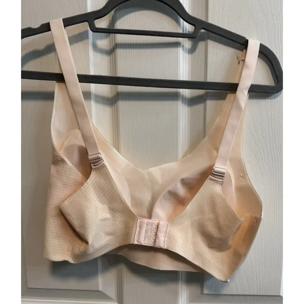 Bali Bra Large Beige Cream Dots Back Hook Removable Pads Adjustable Straps - Picture 2 of 5